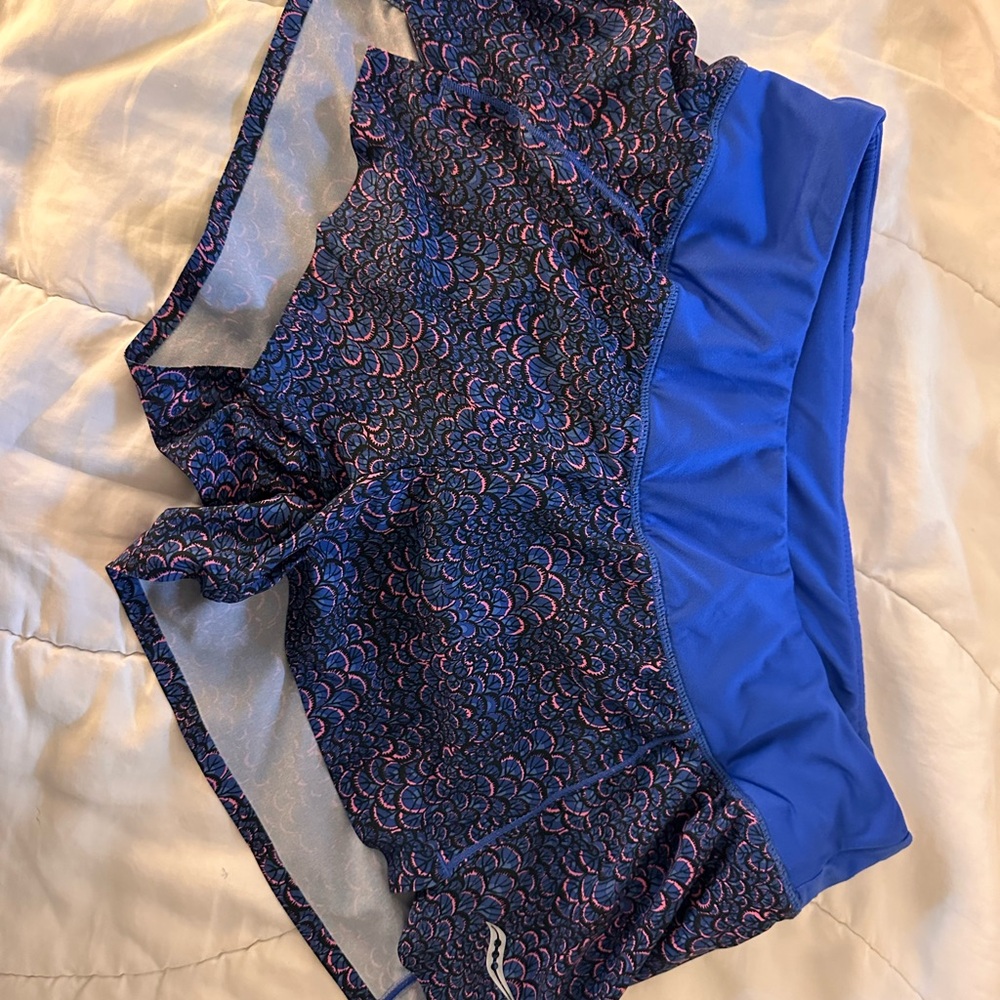 Saucony Blue and Black Athletic Shorts
